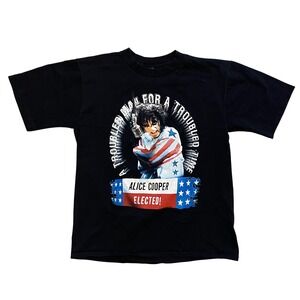 Alice Cooper Elected 2000 Vintage Tour Shirt Black Graphic Tee Mens‎ Large L